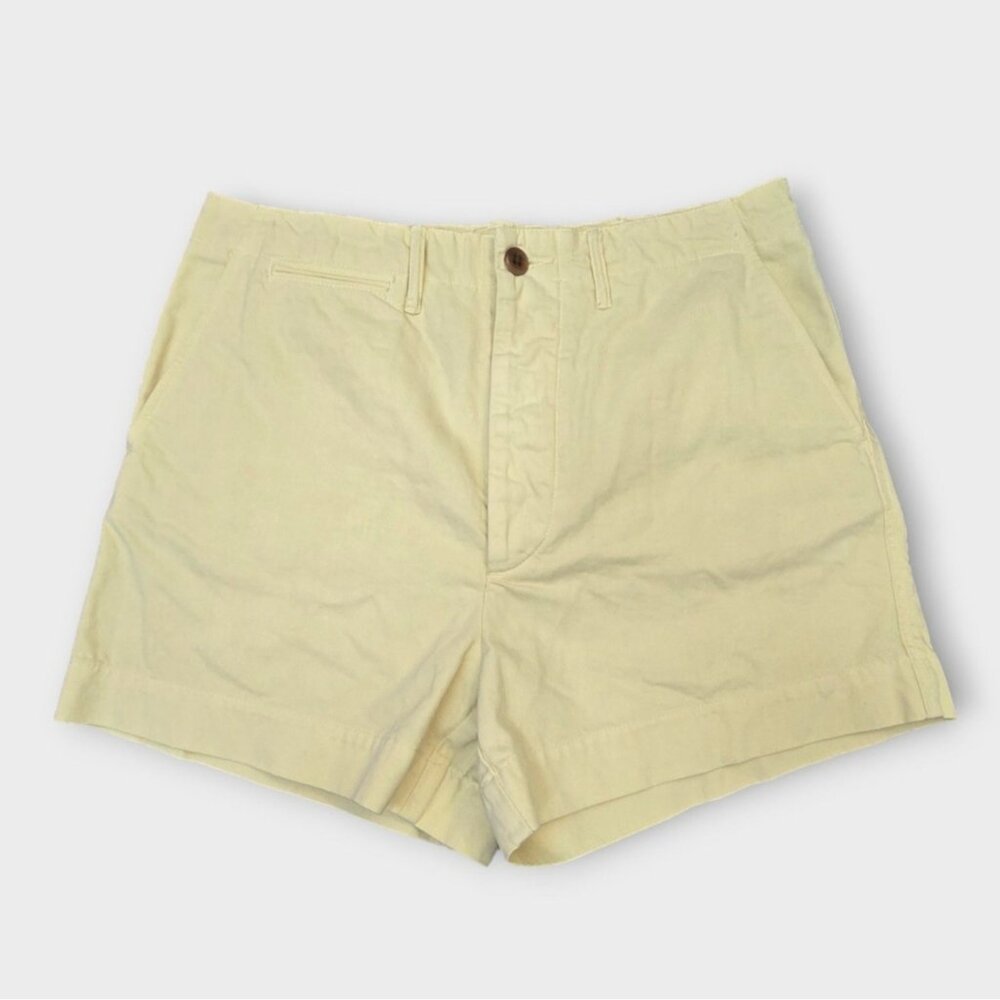 Re/Done 90's Trouser Shorts in Washed Buttercream Yellow 27 NWT MSRP $225 - Picture 3 of 7